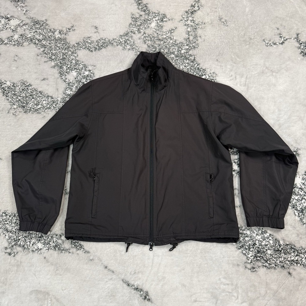 Vintage Lacoste Windbreaker Jacket Mens Size 8 Black Full Zip Lightweight Golf